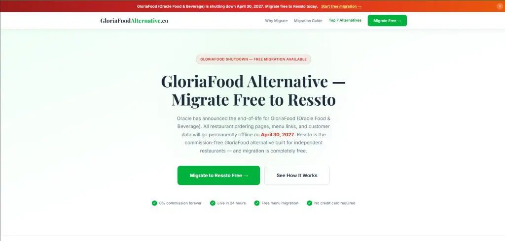 GloriaFoodAlternative.co